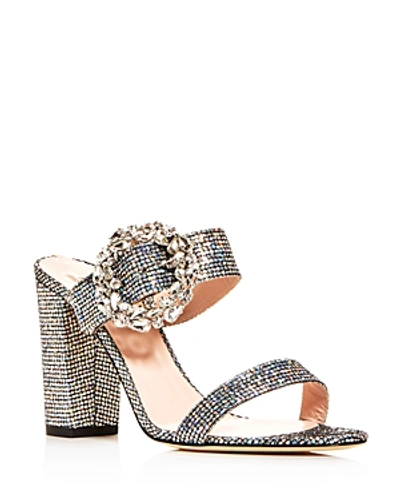 Sjp By Sarah Jessica Parker Celia Embellished Sparkle Slide Sandals In Silver