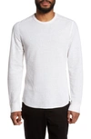 Vince Slim Fit Waffle Knit Long Sleeve T-shirt In Optic White