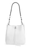 Rebecca Minkoff Darren Deerskin Leather Shoulder Bag In Optic White