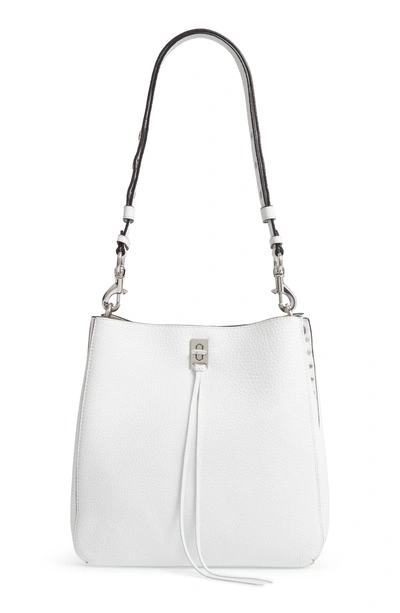 Rebecca Minkoff Darren Deerskin Leather Shoulder Bag In Optic White