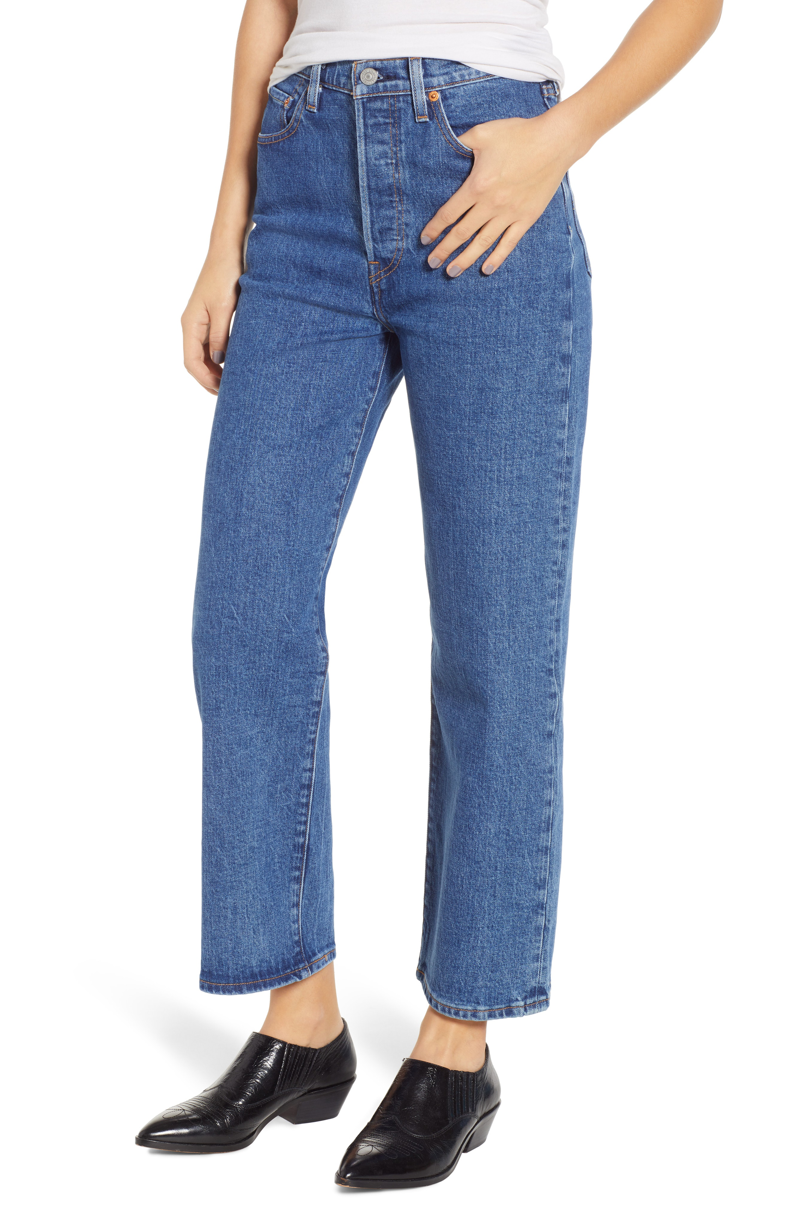 levis high waist straight leg jeans