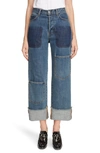 JW ANDERSON SHADED POCKET WIDE LEG ANKLE JEANS,TR02619A 192/844