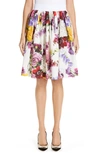 DOLCE & GABBANA FLORAL PRINT COTTON POPLIN SKIRT,F4BC7TGDL71