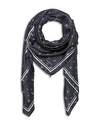 The Kooples Floral Print Silk Scarf In Black