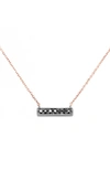 Dana Rebecca Designs 'sylvie Rose' Diamond Bar Pendant Necklace In Black Diamond/ Rose Gold