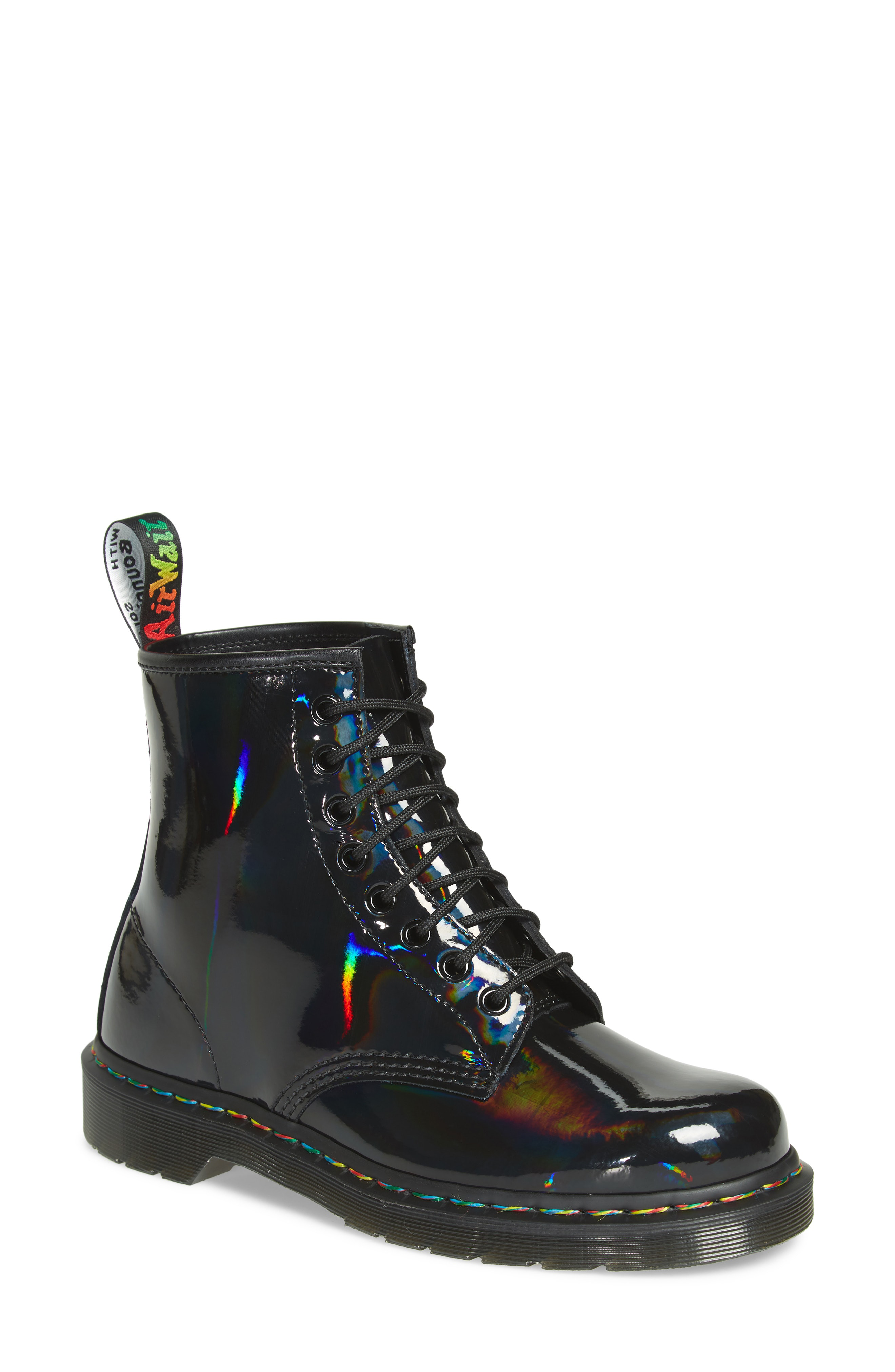 dr martens black 1460 8 eye rainbow boot boots