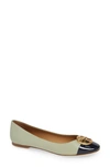 Tory Burch Chelsea Cap-toe Ballet Flats In Garden Sage/ Perfect Navy