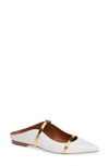Malone Souliers By Roy Luwolt Maureen Pointy Toe Flat In Optic White/ Gold