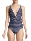 JONATHAN SIMKHAI One-Piece Striped Swimsuit