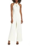 Julia Jordan Sleeveless Halter Neck Jumpsuit Dress In White