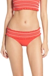 TORY BURCH COSTA SMOCKED HIPSTER BIKINI BOTTOMS,33627