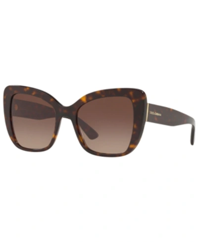 Dolce & Gabbana 54mm Gradient Butterfly Sunglasses - Havana Gradient In Havana,brown Gradient
