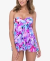 PROFILE BY GOTTEX PROFILE BY GOTTEX RUFFLED BANDEAU ONE-PIECE SWIMSUIT WOMEN'S SWIMSUIT