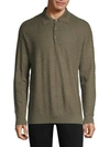 LARUSMIANI Long-Sleeve Wool Jacquard Polo