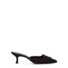 MANOLO BLAHNIK Maysale 50 black suede mules