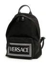 Versace Boys' Backpack W/ Logo Embroidery In Black|nero