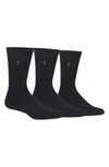 Polo Ralph Lauren 3 Pack Supersoft Flat Knit Socks In Black