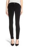 Ag Prima Mid-rise Corduroy Cigarette Jeans In Super Black