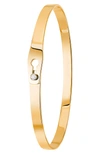 Dinh Van 18k Yellow Gold Serrure Bangle Bracelet With Diamonds In Yellow Gold