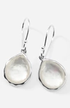 Ippolita Sterling Silver Rock Candy Mother-of-pearl & Clear Quartz Doublet Mini Teardrop Earring In Silver/ Mother Of Pearl