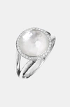 Ippolita Stella Mini Lollipop Ring In Mother-of-pearl Doublet With Diamonds, 0.15 In Silver/ White Mother Of Pearl