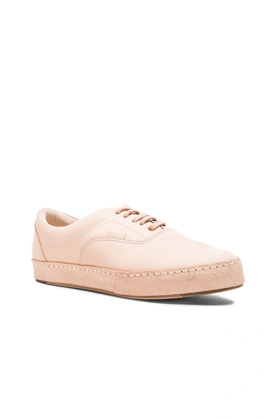 Hender Scheme Mip-04 Leather And Distressed Suede Trainers In Neutrals