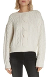 FRAME CABLE KNIT WOOL BLEND SWEATER,LWSW0506