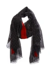 GUCCI BLACK WOOL ALL OVER GG SCARF,10777588