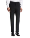 Giorgio Armani Basic Wool Flat-front Trousers, Black In Black