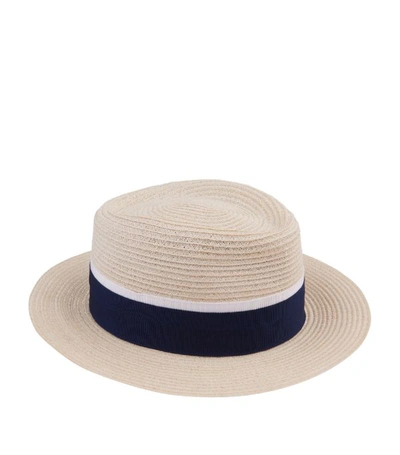 Maison Michel Andre Straw Fedora Hat In Natural/beige