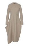 JIL SANDER FOLDED WOOL MIDI DRESS,715460