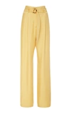 SALLY LAPOINTE BELTED SILK STRAIGHT-LEG PANTS,715516