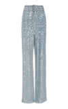 SALLY LAPOINTE SEQUINED CREPE STRAIGHT-LEG PANTS,715542