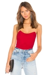 By The Way. Superdown Stevie Sweetheart Bodysuit In Red. In Red