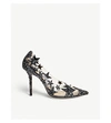 JIMMY CHOO Lisha 100 plexi star patchwork glitter courts