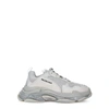 Balenciaga Triple S Clear Sole Sneakers In Grey