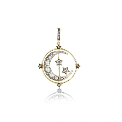 Annoushka Mythology Yellow Gold, Pearl And Diamond Pearl Moon Charm
