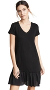 ATM ANTHONY THOMAS MELILLO SLUB JERSEY DRESS WITH RUFFLE DETAIL