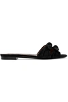 TABITHA SIMMONS CLEO BOW-EMBELLISHED SUEDE SLIDES