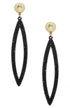 ETTIKA CRYSTAL DROP EARRINGS,E1609.BLK.G