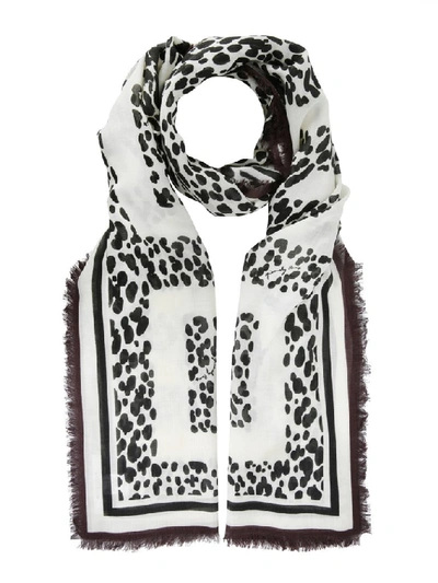 Givenchy Leopard 4g Scarf In Avorio