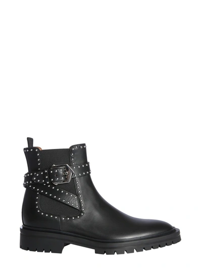 Givenchy Black Elegant Studded Leather Ankle Boots