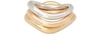 Charlotte Chesnais Wave Set Of Three Gold And Rose Gold Vermeil And Silver Rings In Silver Pink Yellow Vermeil