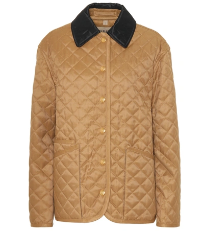 Burberry Heritage Diamond Quilted Jacket In Beige