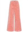 Ganni Ridgewood High Waisted Corduroy Trousers In 499 Silver Pink