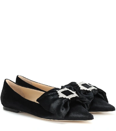 Jimmy Choo Gilly Calf Hair Ballet Flats In Black