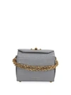 Alexander Mcqueen Box Bag 19 Croc-effect Leather Shoulder Bag In Gray