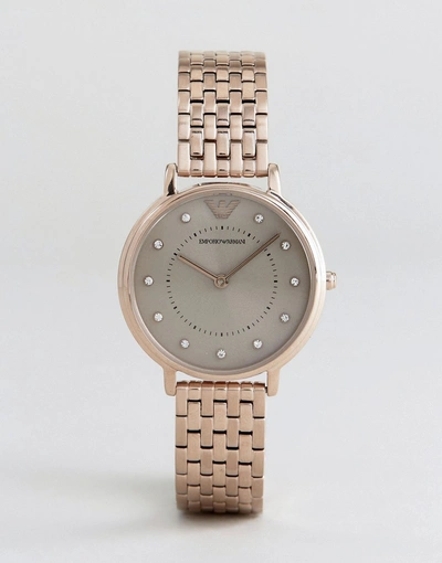 Emporio Armani Ar11062 Bracelet Watch In Rose Gold - Gold
