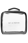 NET-A-PORTER BEAUTY VEGAN FAUX LEATHER-TRIMMED PERSPEX COSMETICS CASE - BLACK