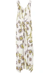 DIANE VON FURSTENBERG MARRAH GATHERED PRINTED TWILL JUMPSUIT